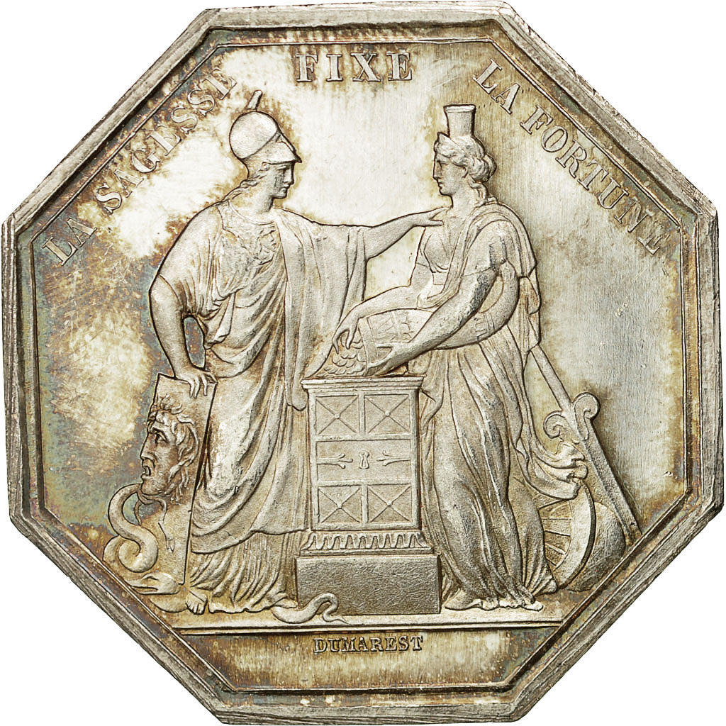 France, Medal, Banque de France, 1800, Dumarest, AU(55-58), Silver