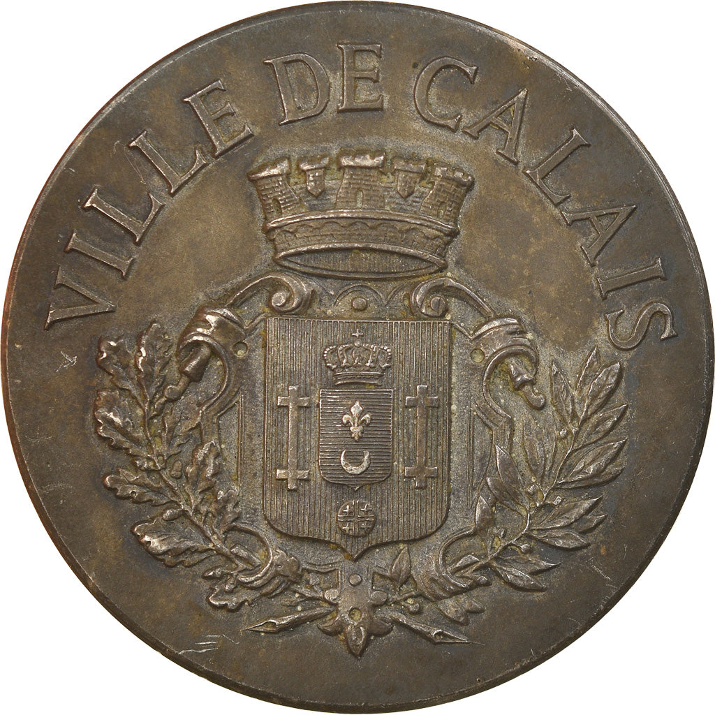 France, Médaille, Certificat d'Etudes Primaires, Ville de Calais, 1917, SUP