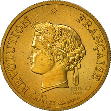 France, Médaille, Bicentenaire de la Révolution Française, FDC, Gilt Bronze