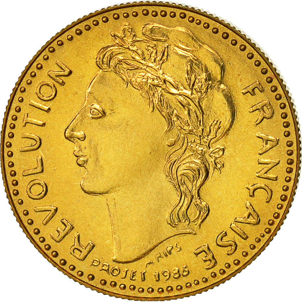 Frankreich, Medaille, Révolution Française, Liberté, STGL, Gilt Bronze