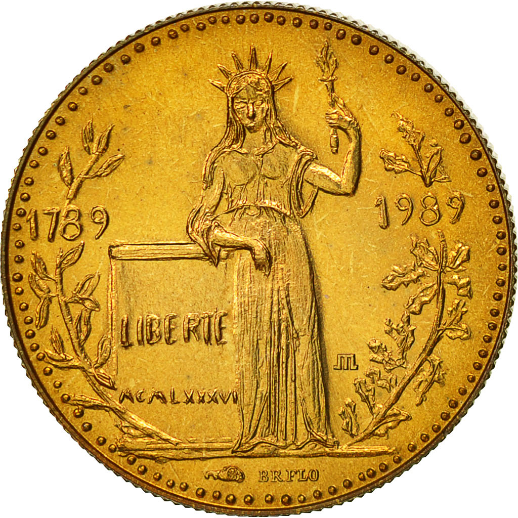 Frankreich, Medaille, Révolution Française, Liberté, STGL, Gilt Bronze