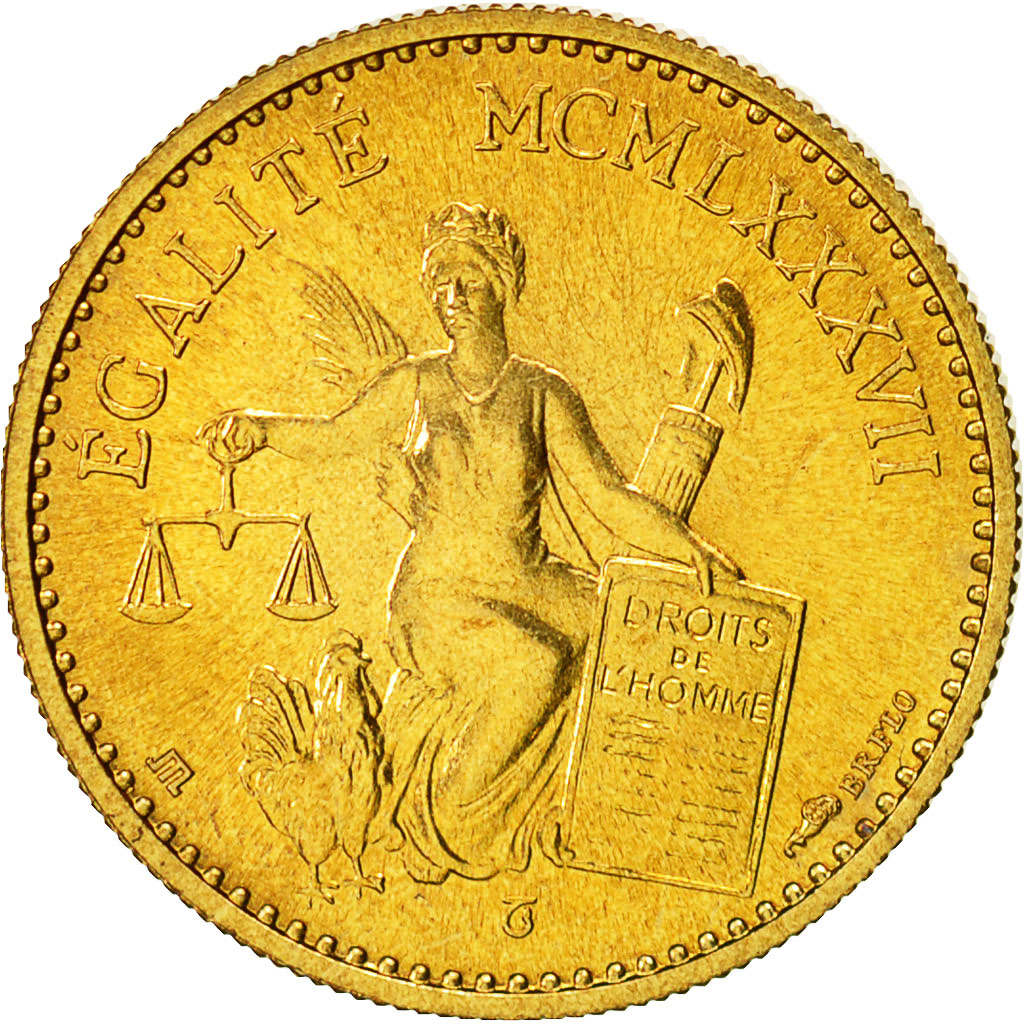 Frankreich, Medaille, Révolution Française, Droits de l'Homme, STGL, Gilt