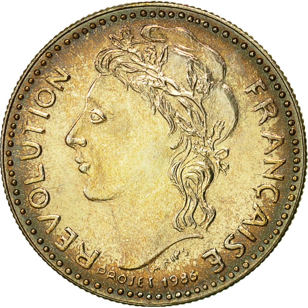 France, Medal, Révolution Française, Liberté, MS(64), Silver