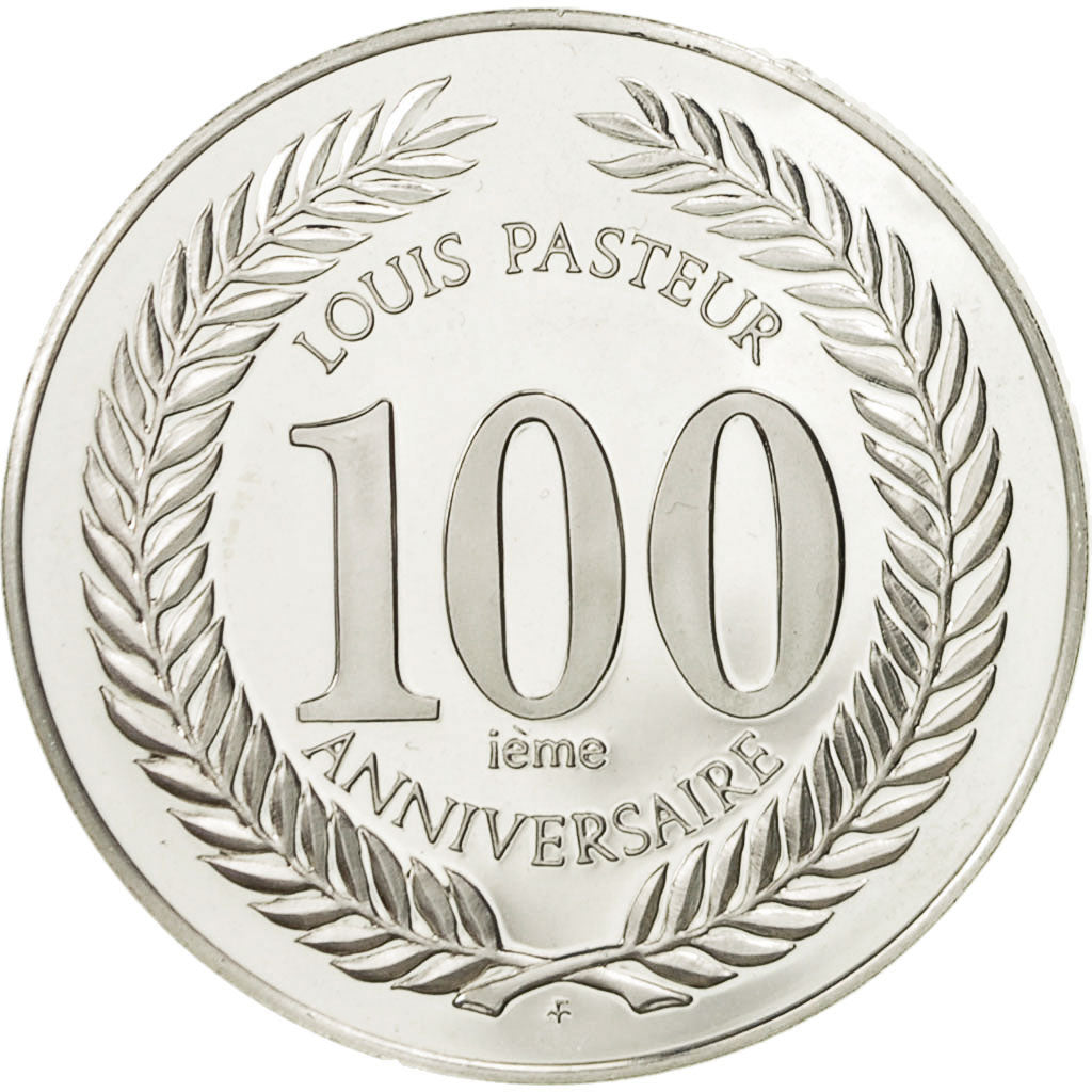 Francja, Medal, 100ème Anniversaire de la Mort de Louis Pasteur, MS(63), Srebro