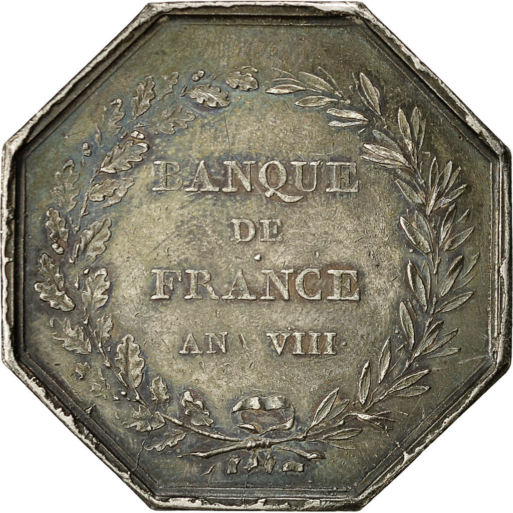 Francia, Token, Banque de France, An VIII, Dumarest, SPL-, Argento