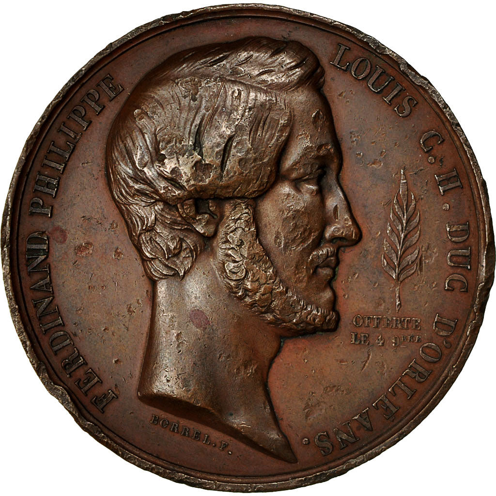 Francja, medal, 1839, Miedź, Borrel, VF(30-35)