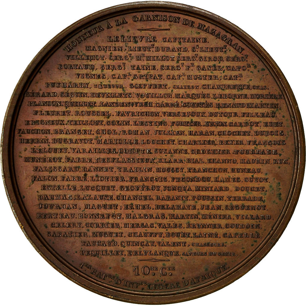 França, medalha, Louis-Philippe Ier, Défense de Mazagran, 1840, Bronze