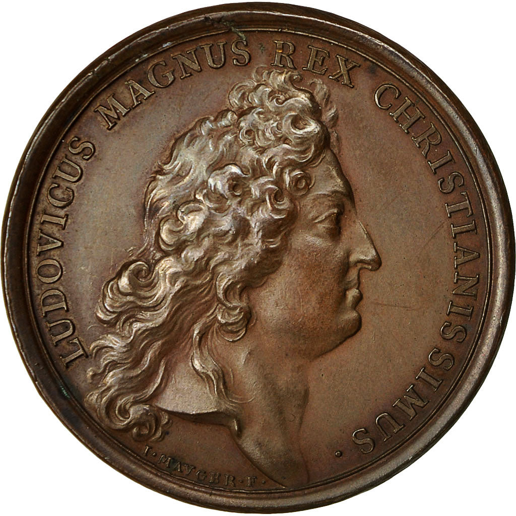 France, Médaille, Louis XIV, Bombardement d'alger, 1683, Mauger, SUP, Bronze