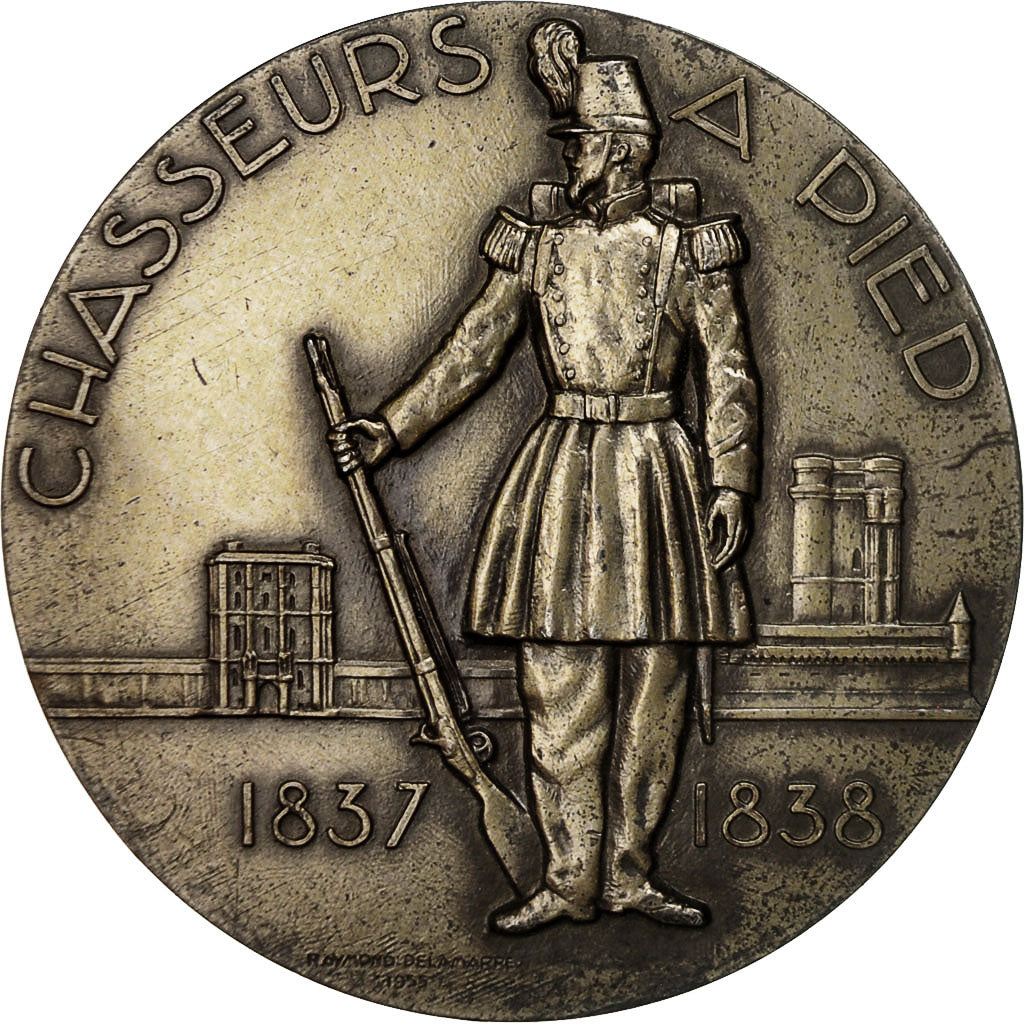 Algeria, Médaille, Chasseurs à Pied, Sidi-Brahim, 1955, Delamarre, TTB+