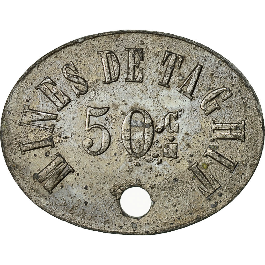 Algeria, Mines de Taghit, 50 Centimes, n.d., EF(40-45), Zinc