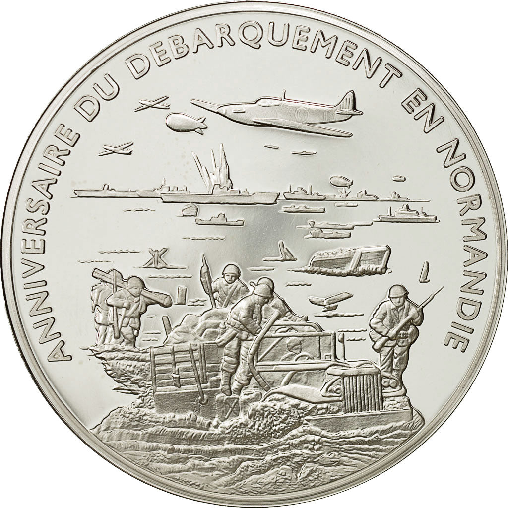 Francia, medaglia, Anniversaire du Débarquement de Normandie, FDC, Copper