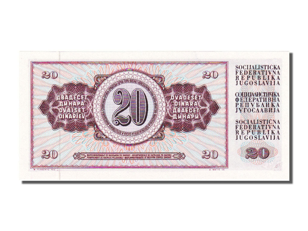 Banknote, Yugoslavia, 20 Dinara, 1974, UNC(65-70)