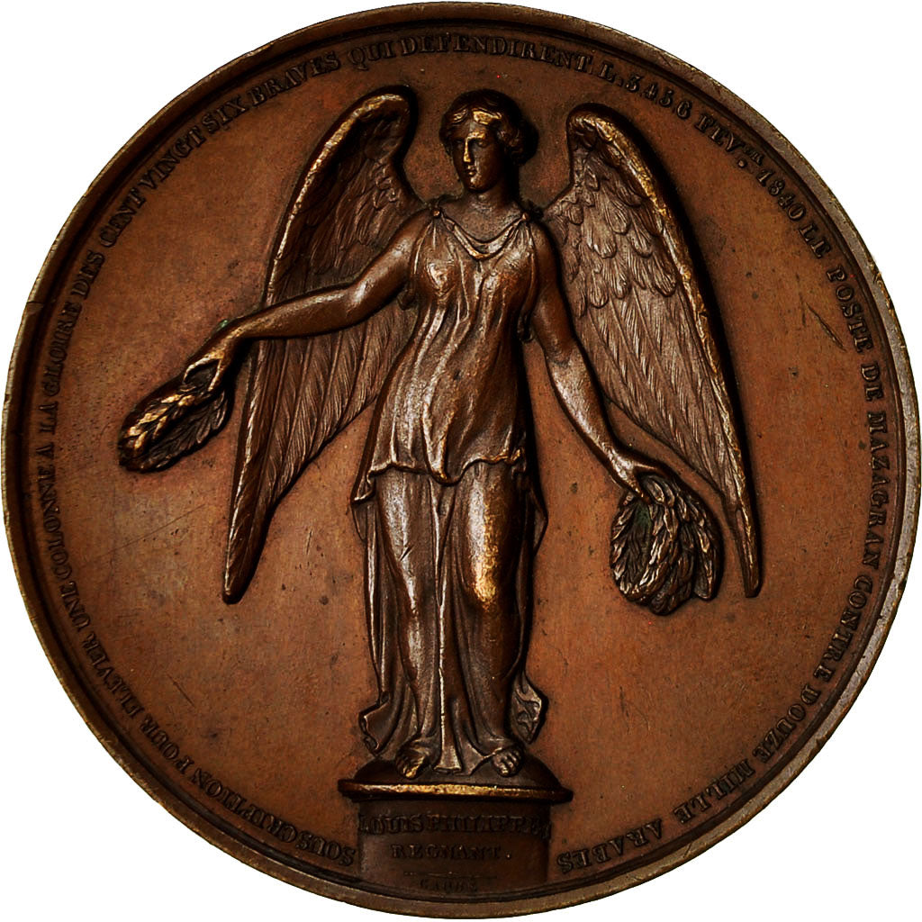 Algeria, Médaille, Louis Philippe Ier, Bataille de Mazagran, 1840, Caqué