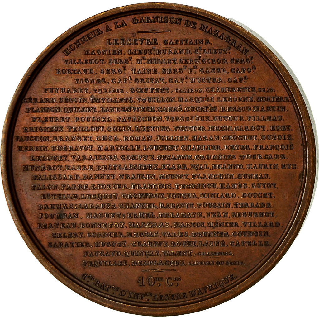 Algeria, Médaille, Louis Philippe Ier, Bataille de Mazagran, 1840, Caqué