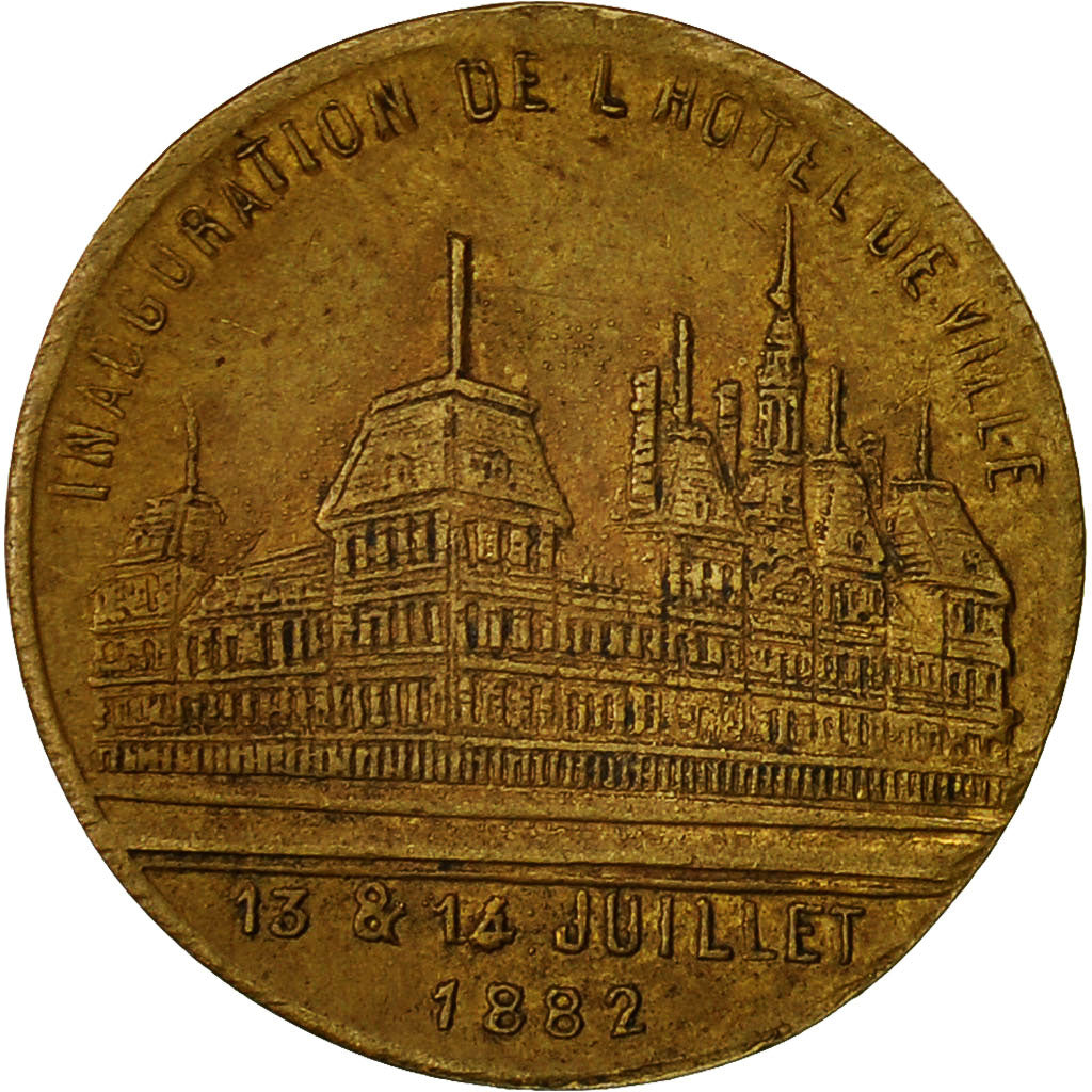 France, Jeton, Inauguration de l'Hôtel de Ville, Fête Nationale du 14 Juillet