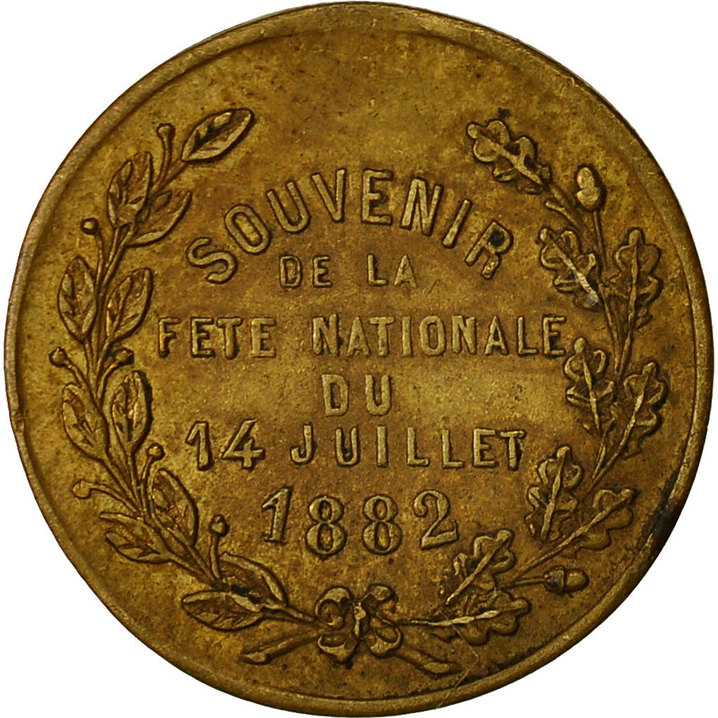 France, Jeton, Inauguration de l'Hôtel de Ville, Fête Nationale du 14 Juillet