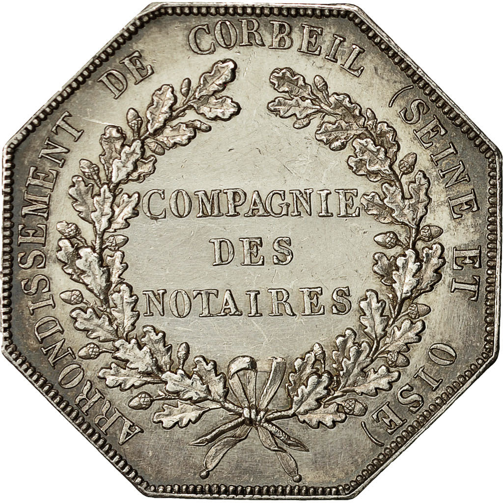 Francia, ficha, Louis Philippe I, Compagnie des Notaires de Corbeil, Argento
