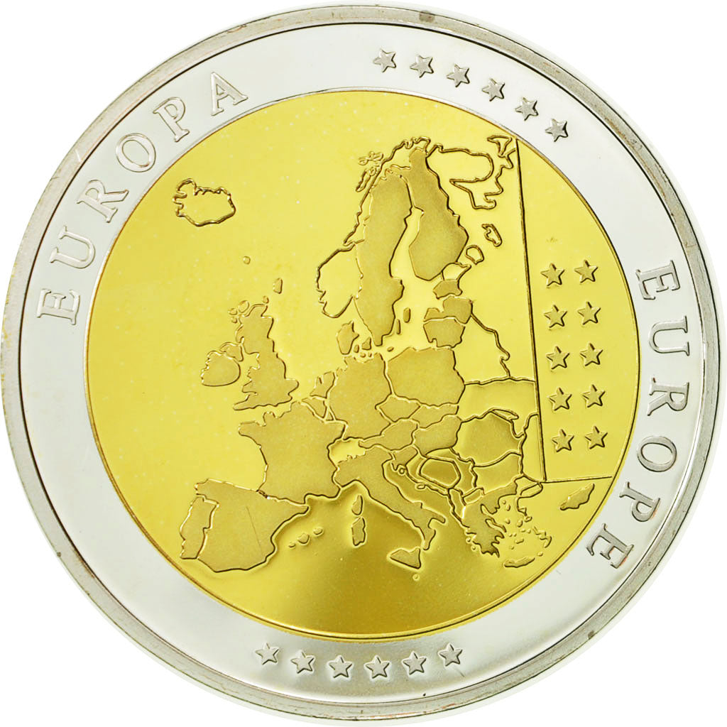 Belgio, medaglia, L'Europe, Jonction Nord-Midi, 2002, SPL+, Argento