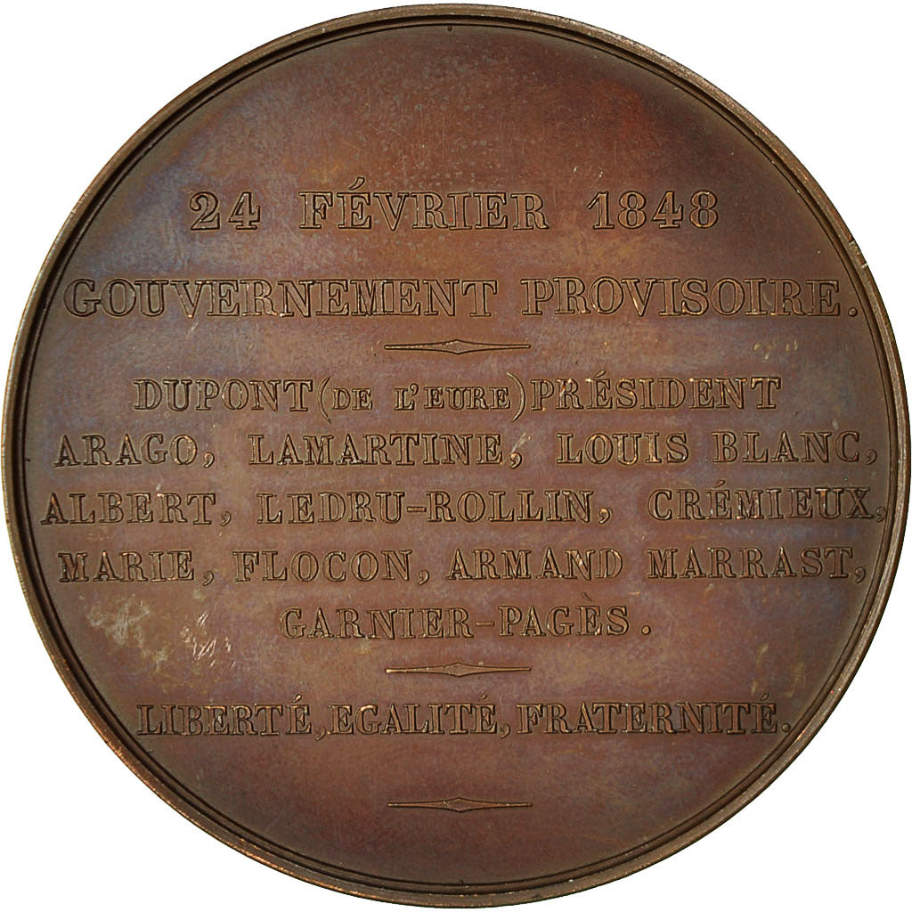 France, Medal, Gouvernement Provisoire, 1848, Caqué, MS(60-62), Copper