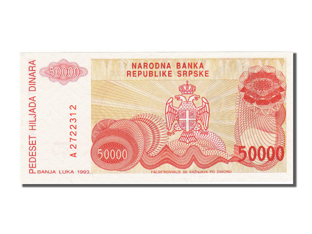 Banknote, Bosnia - Herzegovina, 50,000 Dinara, 1993, UNC(65-70)