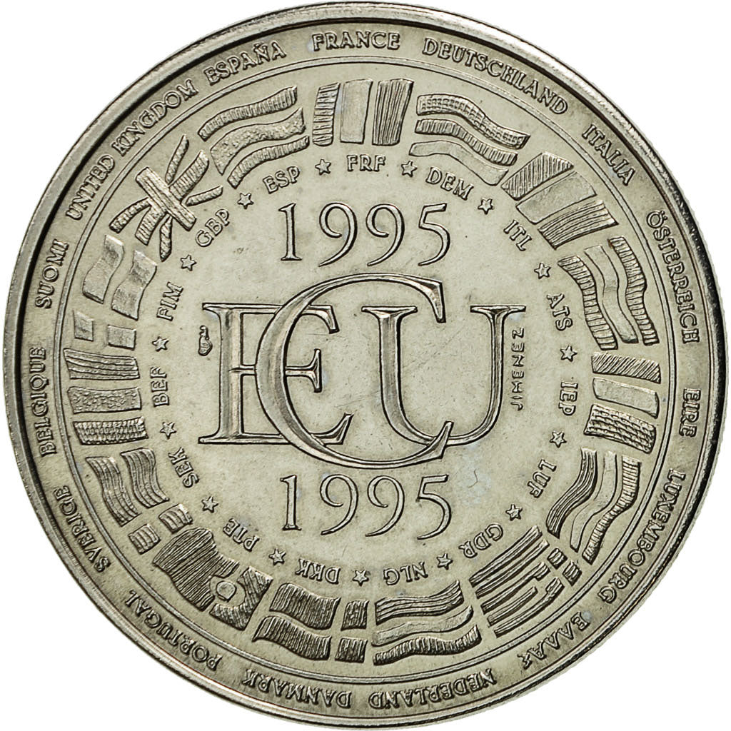 Frankreich, Medaille, Ecu Europa, 1995, UNZ+, Cupro-nickel