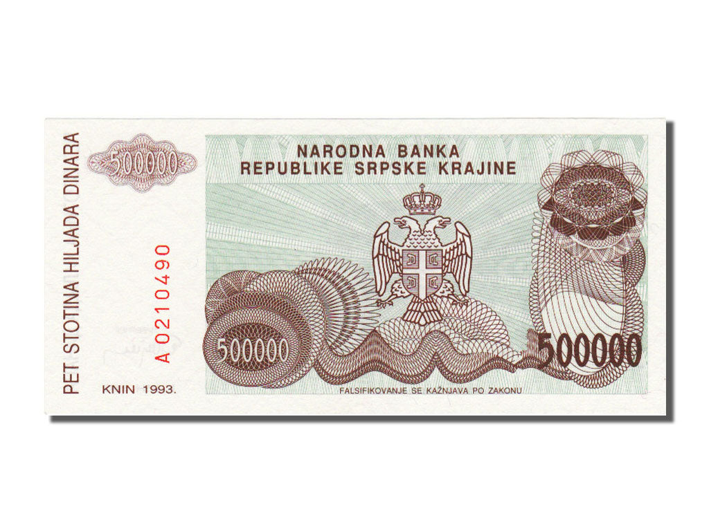 Banknote, Croatia, 500,000 Dinara, 1993, UNC(65-70)