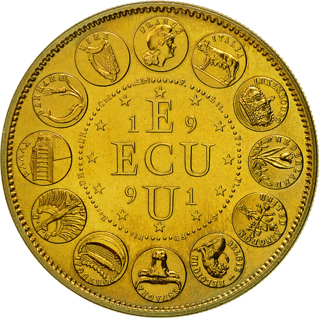 France, Medal, Ecu Europa, Marianne, 1991, Rodier, MS(65-70), Bronze