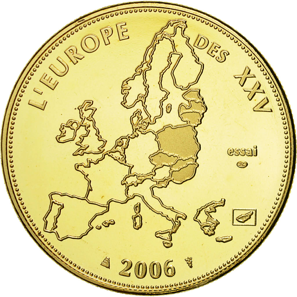 France, Medal, L'Europe des XXV, Essai, 2006, MS(65-70), Gilt Bronze