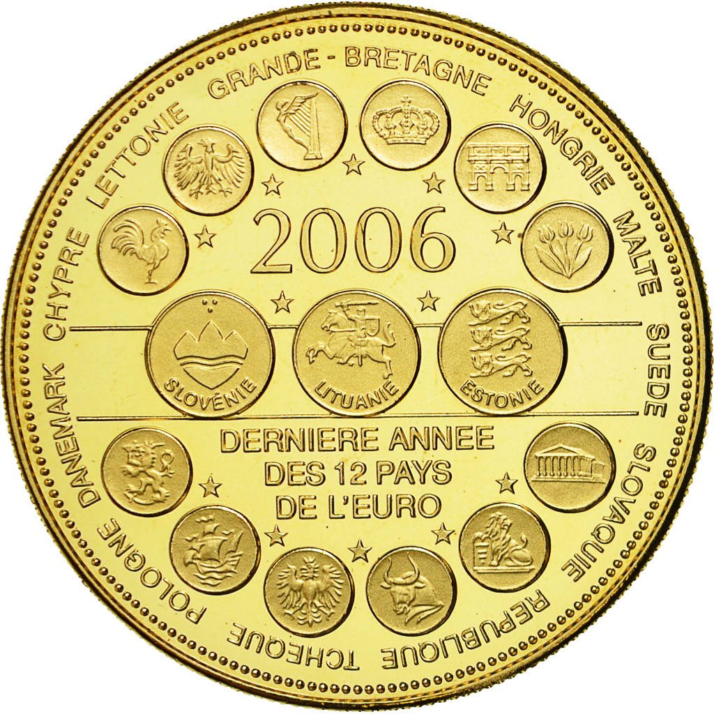 France, Medal, L'Europe des XXV, Essai, 2006, MS(65-70), Gilt Bronze