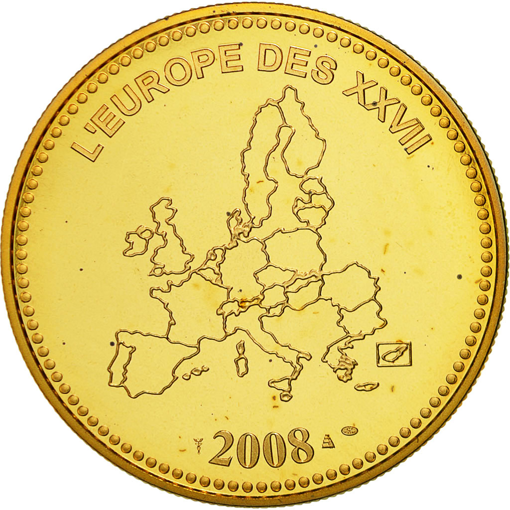 Francja, Medal, L'Europe des XXVII, Veme République, 2008, MS(65-70), Pokryty