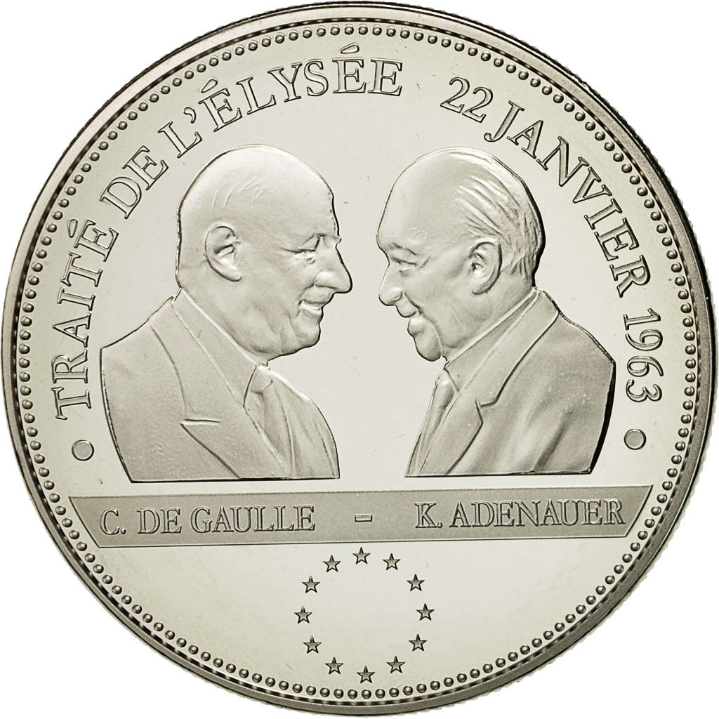 France, Médaille, Vème République, Traité de l'Elysée, FDC, Copper-nickel