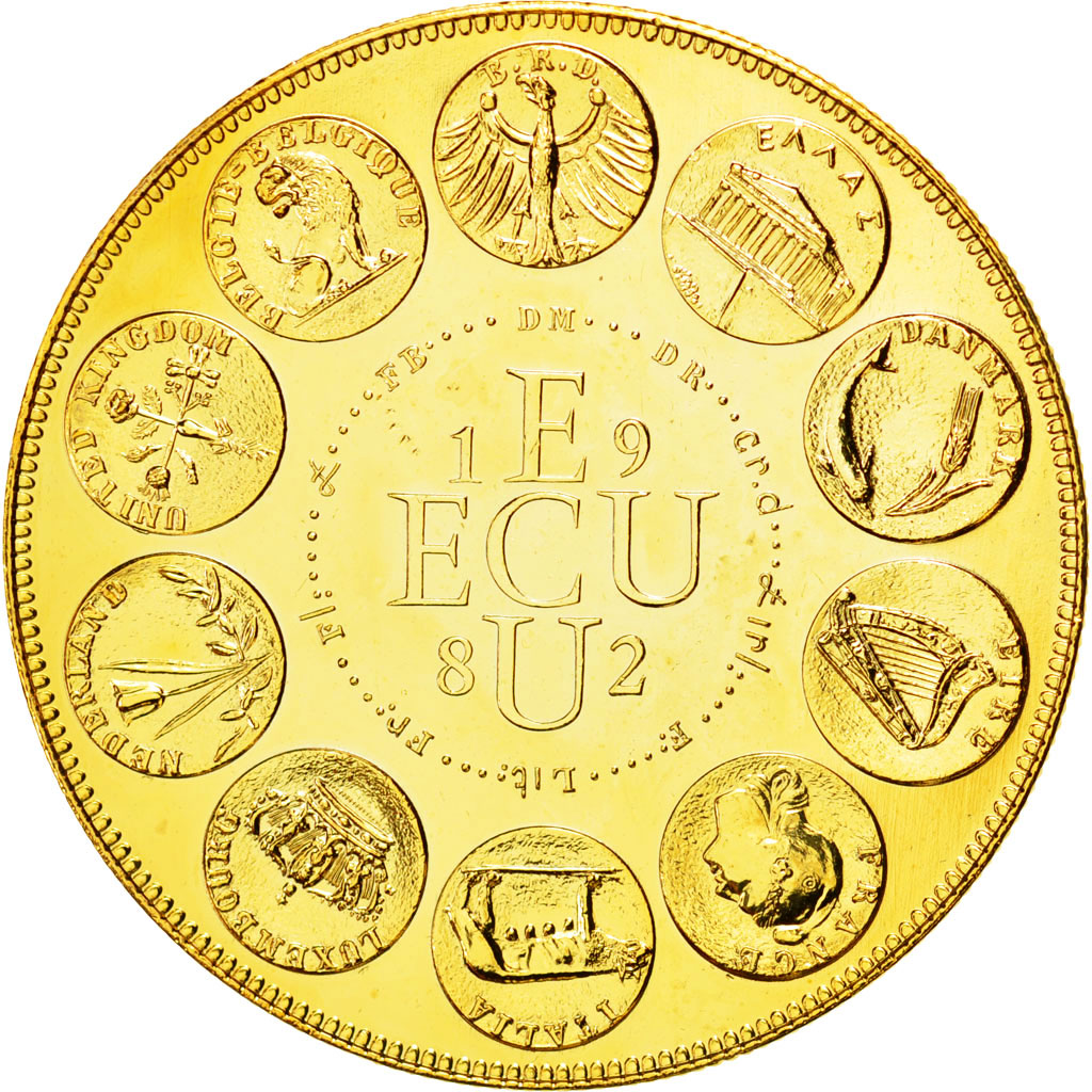 Francja, Medal, Ecu Europa, Europe Assise, 1982, Rodier, MS(65-70), Pokryty
