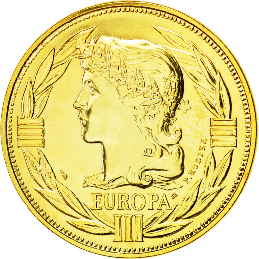 France, Medal, Ecu Europa, Marianne, 1985, Rodier, MS(65-70), Gilt Bronze