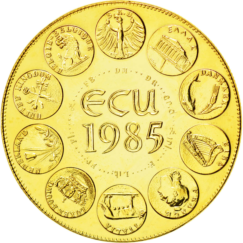 France, Medal, Ecu Europa, Marianne, 1985, Rodier, MS(65-70), Gilt Bronze