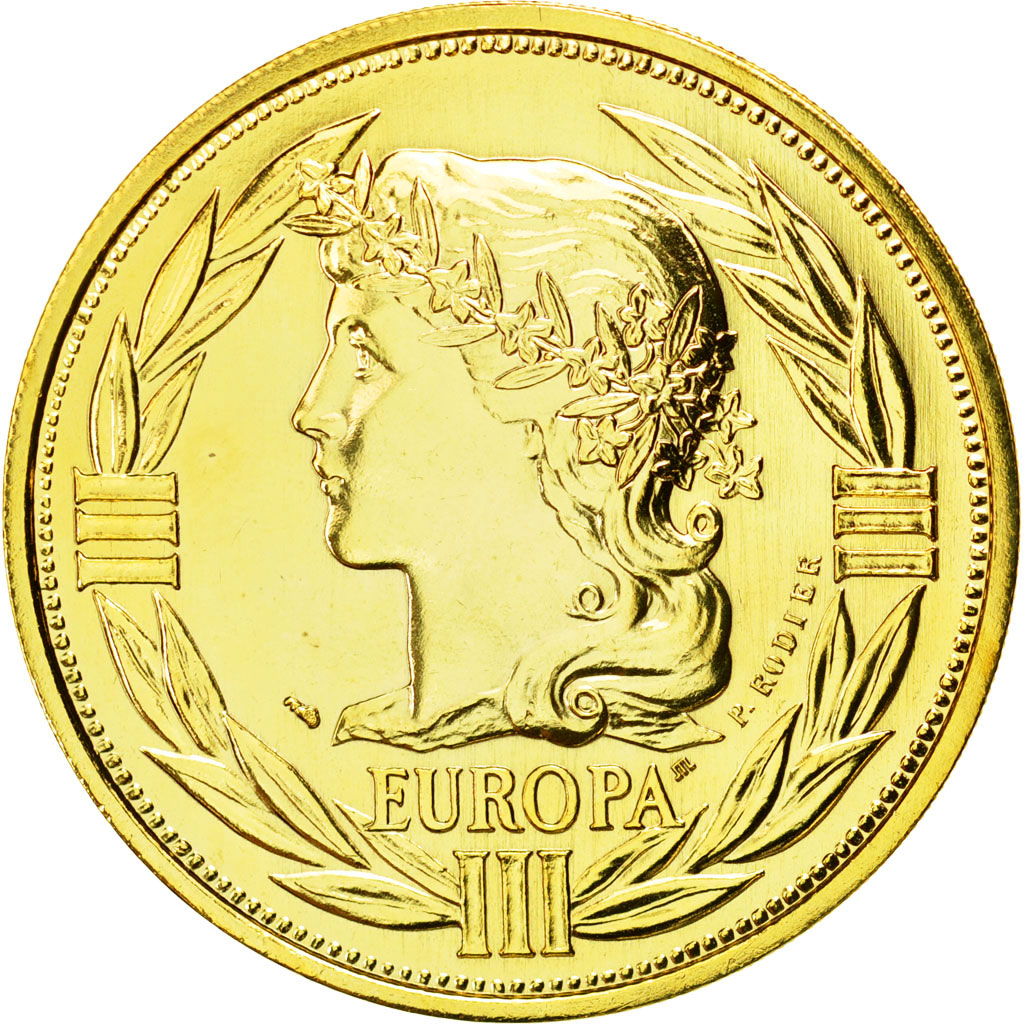 Francja, Medal, Ecu Europa, Marianne, 1991, Rodier, MS(65-70), Pokryty brązem