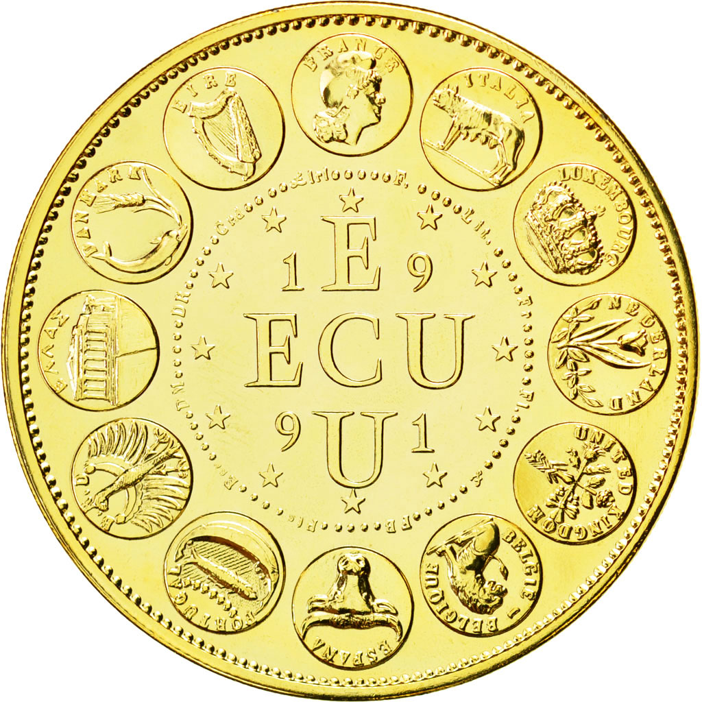Francja, Medal, Ecu Europa, Marianne, 1991, Rodier, MS(65-70), Pokryty brązem