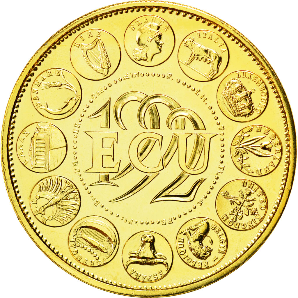 France, Médaille, Ecu Europa, Marianne, 1992, Rodier, FDC, Gilt Bronze