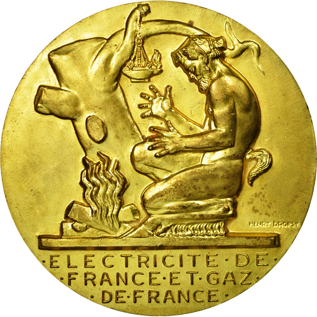 France, Medal, Électricité de France et gaz de France, Dropsy, MS(60-62), Gilt