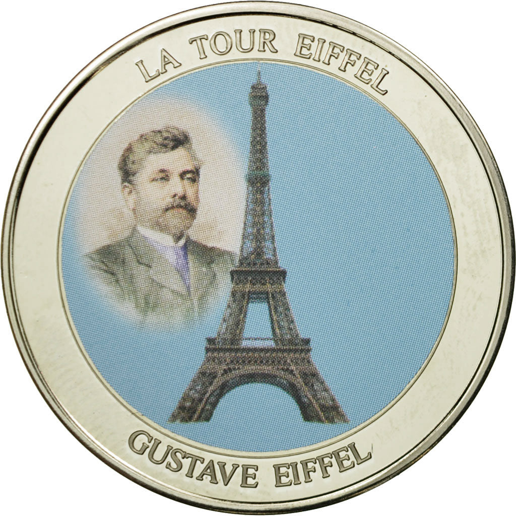 France, Medal, Monuments de Paris, La Tour Eiffel, MS(65-70), Copper-Nickel Gilt