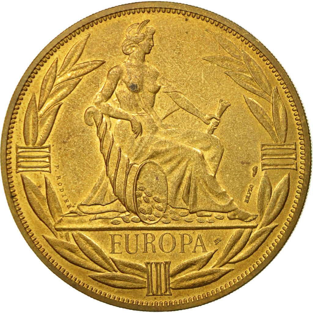 France, Médaille, Ecu Europa, Europe Assise, 1981, Rodier, SUP+, Copper Gilt