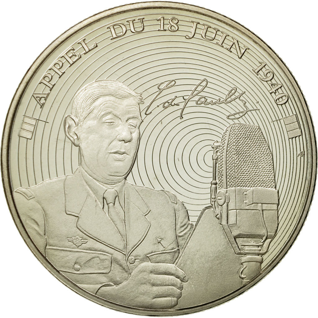 Francja, Medal, De Gaulle, l'Appel du 18 juin, MS(65-70), Miedź-Nikiel