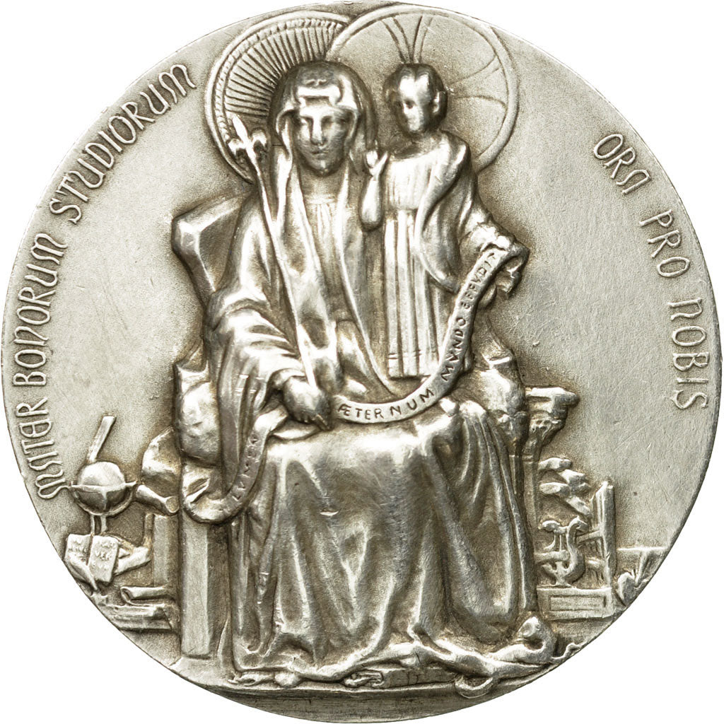 France, Medal, Education, Cours Normal, Reims, 1913, MS(60-62), Silver