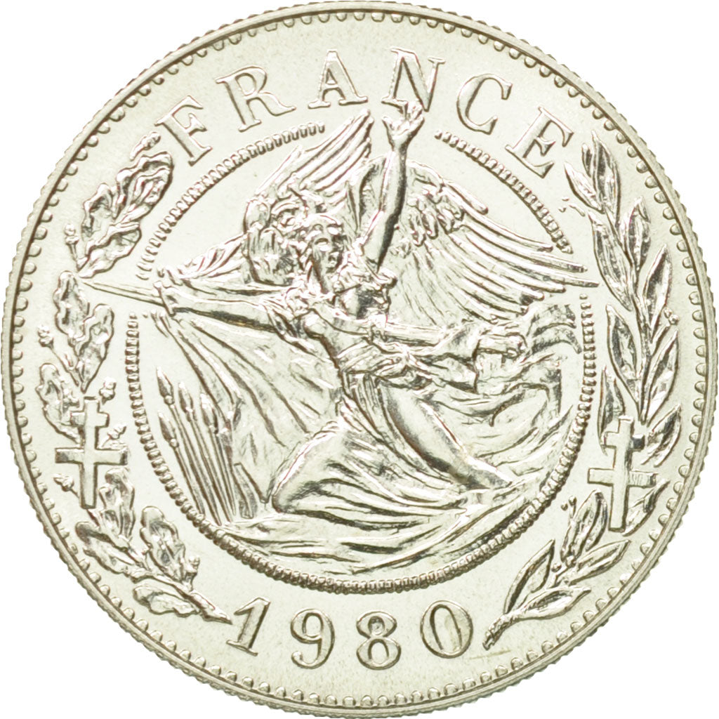 France, Medal, Général De Gaulle, 1980, Santucci, MS(65-70), Silver