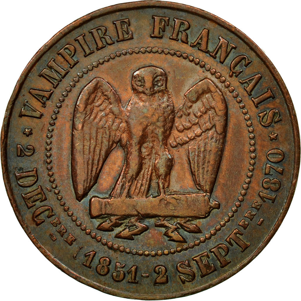 France, Jeton, Napoléon III, Satirique, Bataille de Sedan, Undated (1870)