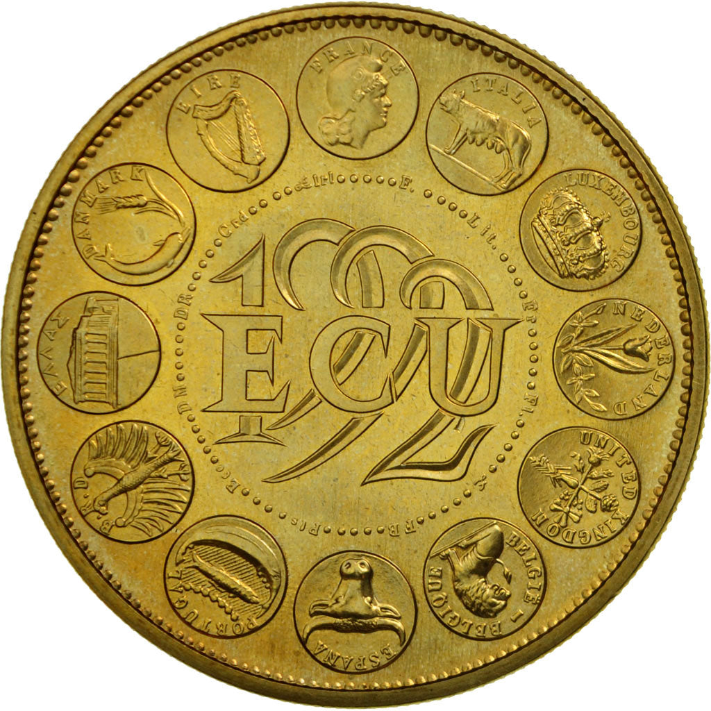 Francia, medalla, Ecu Europa, Marianne, 1992, Rodier, FDC, Cobre - níquel
