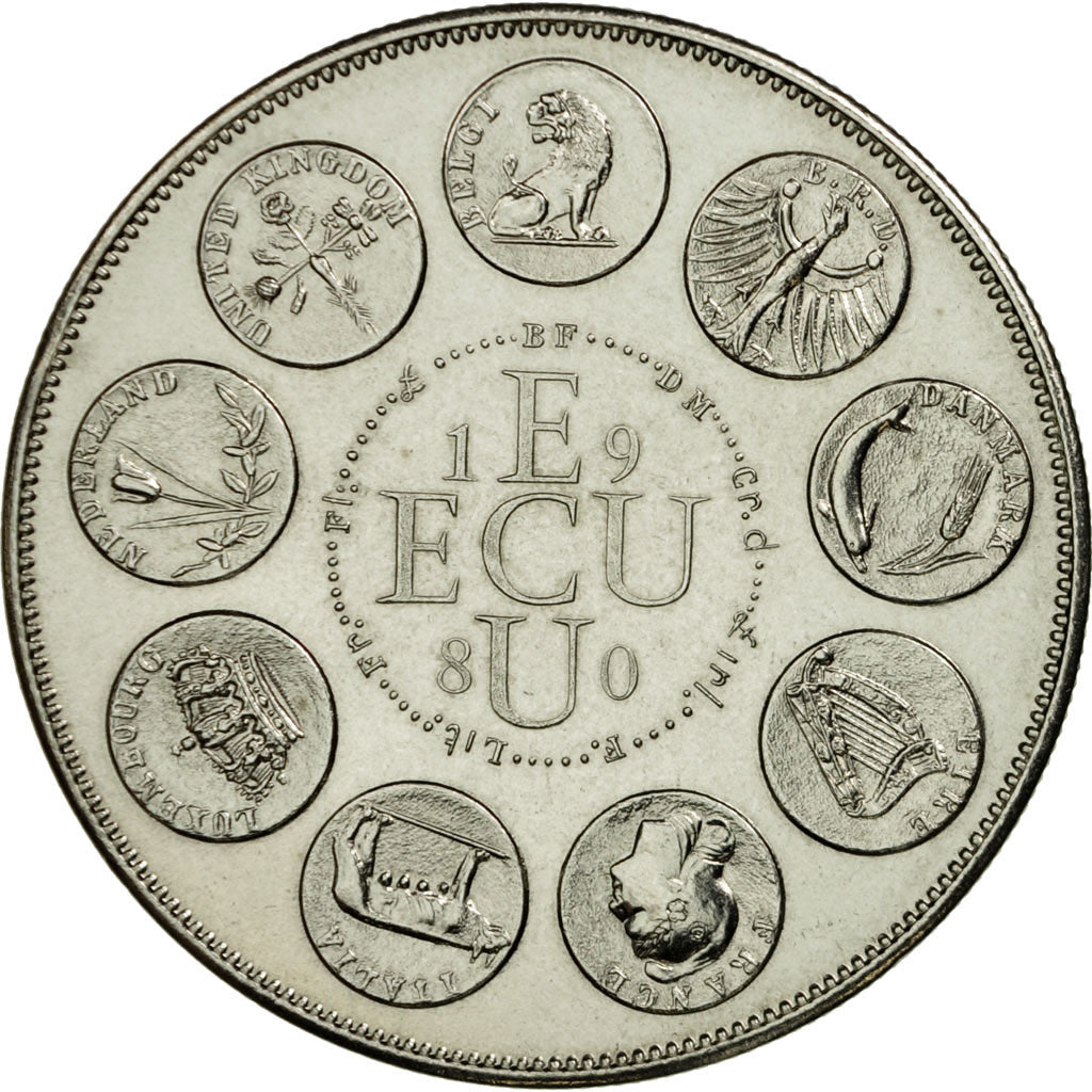 Francia, medaglia, Ecu Europa, Europe Assise, 1980, Rodier, FDC, Rame-nichel