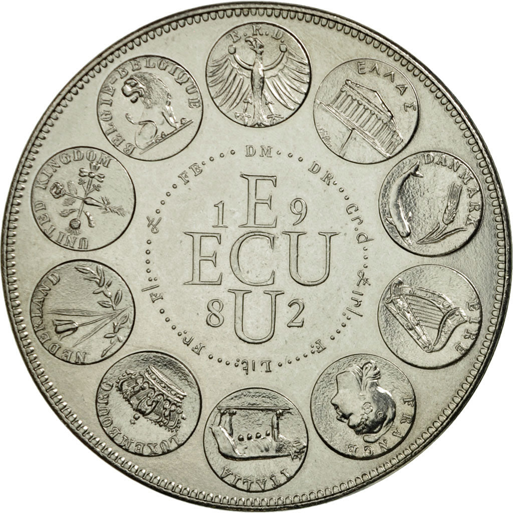 Francia, medaglia, Ecu Europa, Europe Assise, 1982, Rodier, FDC, Rame-nichel