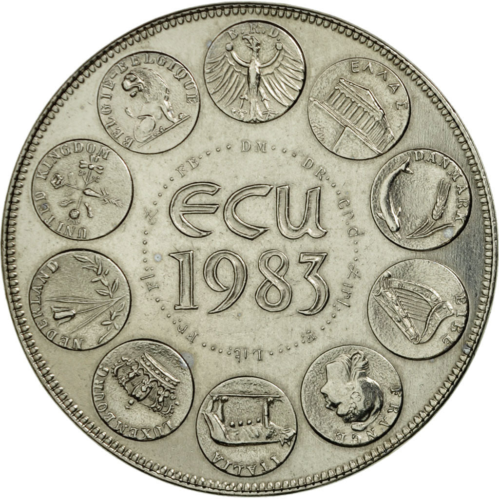 France, Medal, Ecu Europa, Europe Assise, 1983, Rodier, MS(65-70), Copper-nickel