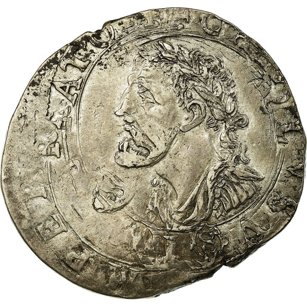 France, Charles Quint, Teston, 1623, Besançon, Argent, TTB, Boudeau:1288