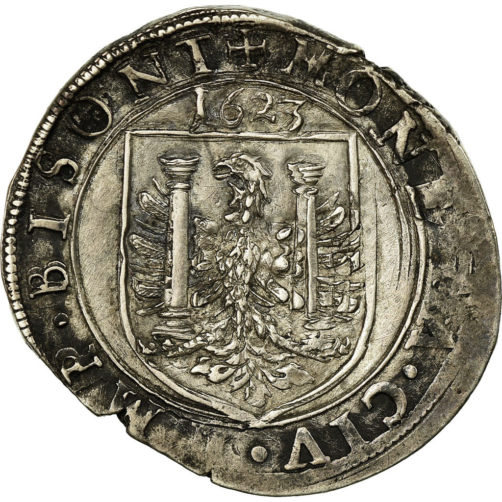 France, Charles Quint, Teston, 1623, Besançon, Argent, TTB, Boudeau:1288